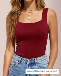 Curvvvy™ Women’s U-Neck Shapewear Tank with Built-In Bra