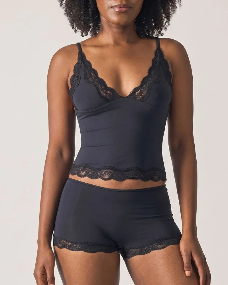 Lace Trim Cami And Short Set