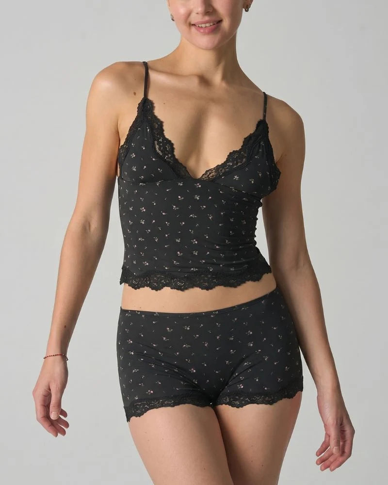 Lace Trim Cami And Short Set