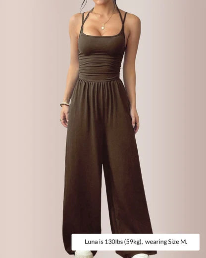 Curvvvy™ Women's Sleeveless Halter Jumpsuit