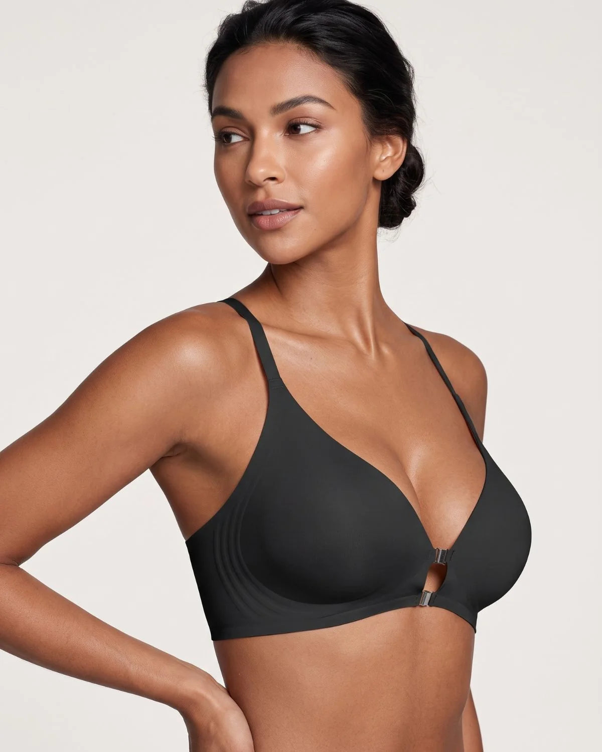 Seamless Front-Closure Wire-Free Racerback Bra