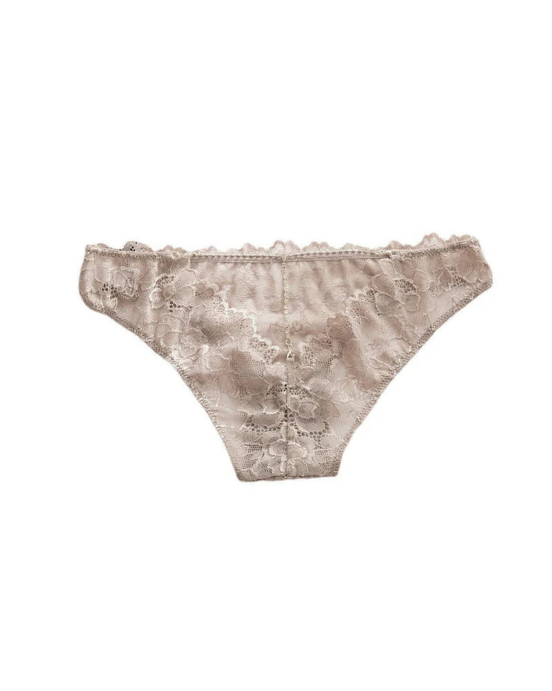 Low-Rise Rhinestone Chain Sheer Floral Lace Panties