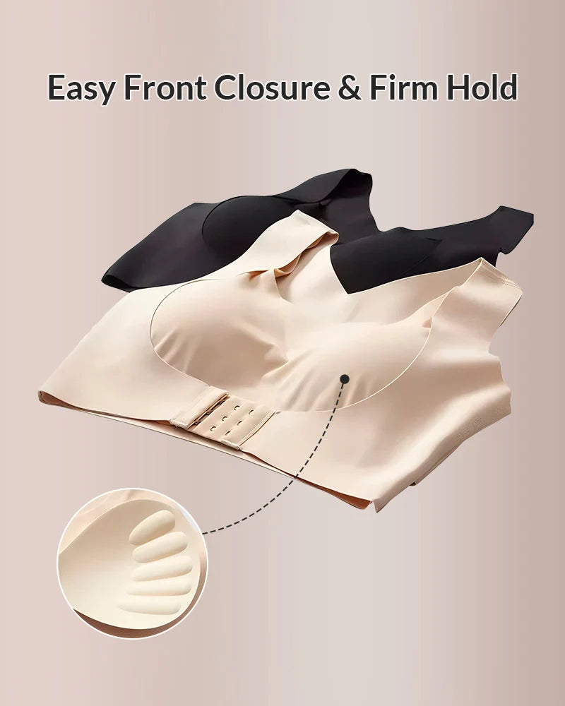 Front Closure Cross-Back Wireless Posture Bra