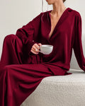 Faux Ice Silk Pajama Set