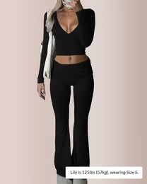 Curvvvy™ Slim-Fit V-Neck Crop Top & Pants Set