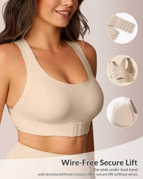 Curvvvy™ Front Closure Cross-Back Wireless Back-Support Bra